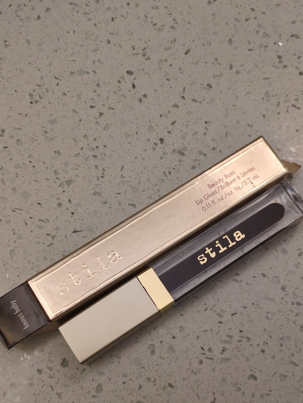 Stila Beauty Boss Lip Gloss: "Bonus Baby" Deep Plum Shade High Shine